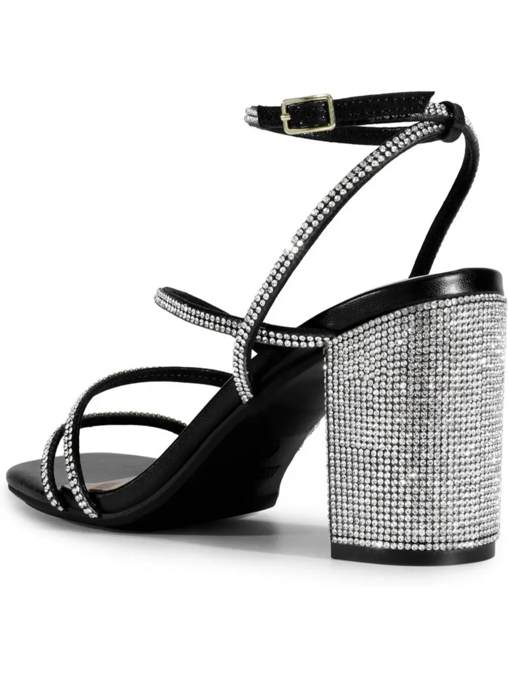 Dream Pairs Women's Black Rhine Open Toe Sleek Straps Chunky Block Heel Sandals